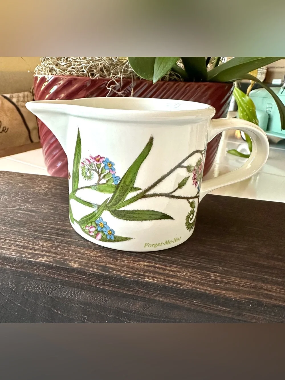Portmeirion Botanic Garden Forget-Me-Not Creamer Pitcher Made in England